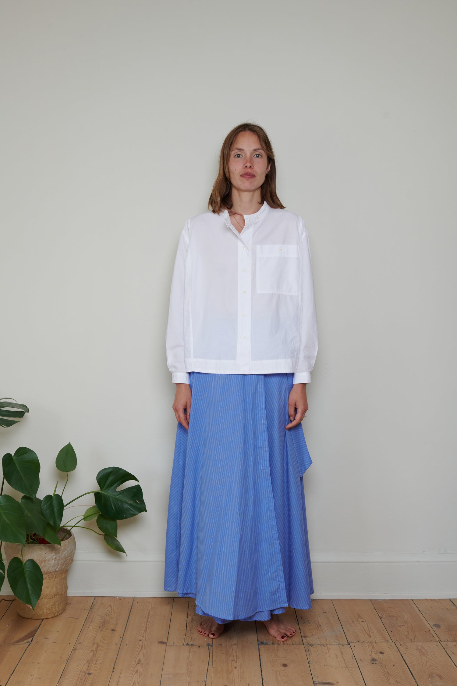 Tidy Street Collection | Wrap Around Skirt - Blue Stripe