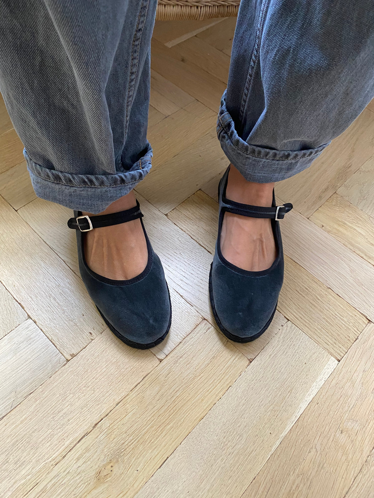 Drogheria Crivellini | Velvet Mary Janes - Ash